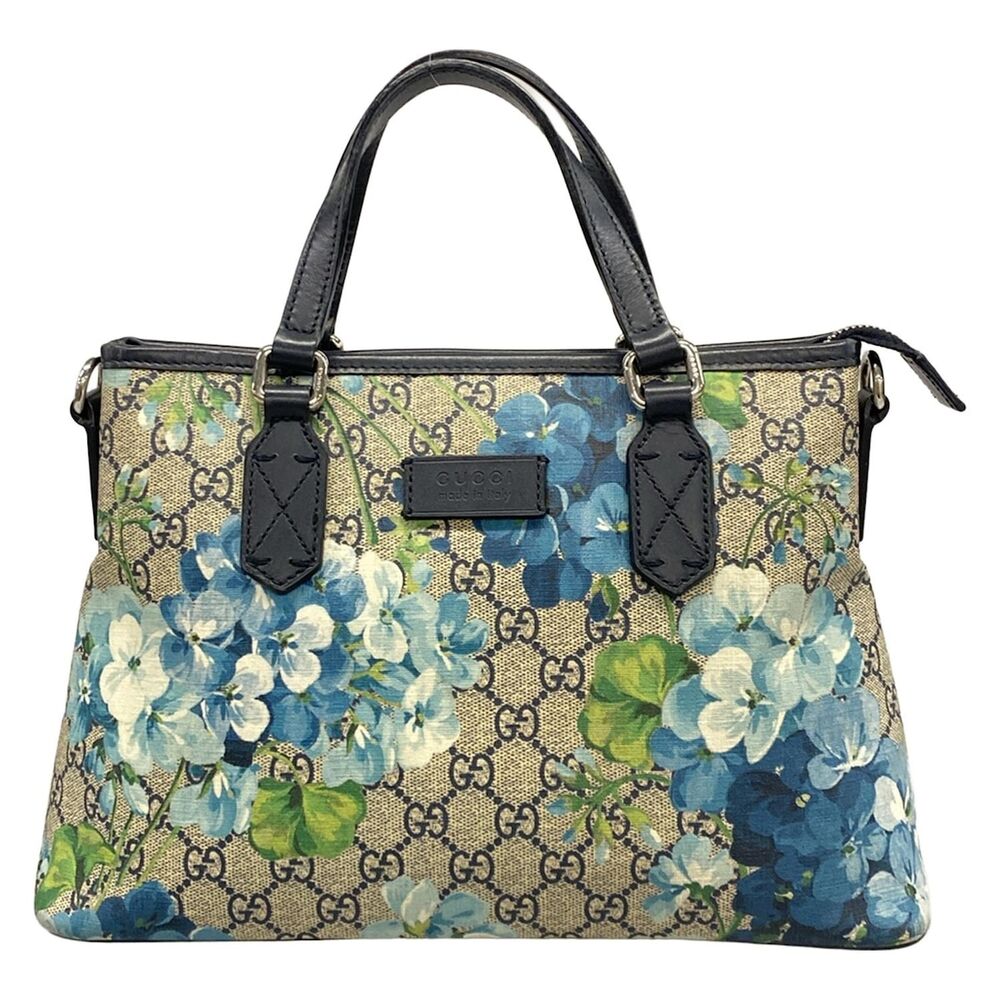 Gucci GG Blooms Handbag 429019 Beige Ebony Multi PVC Leather